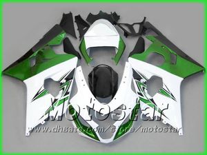 Suzuki 2004 2005 için Yeşil Beyaz Kaplama 2005 GSXR 600 750 K4 GSXR600 GSXR750 04 05 R600 R750 Yol Yarışı Aftermarket Fairing