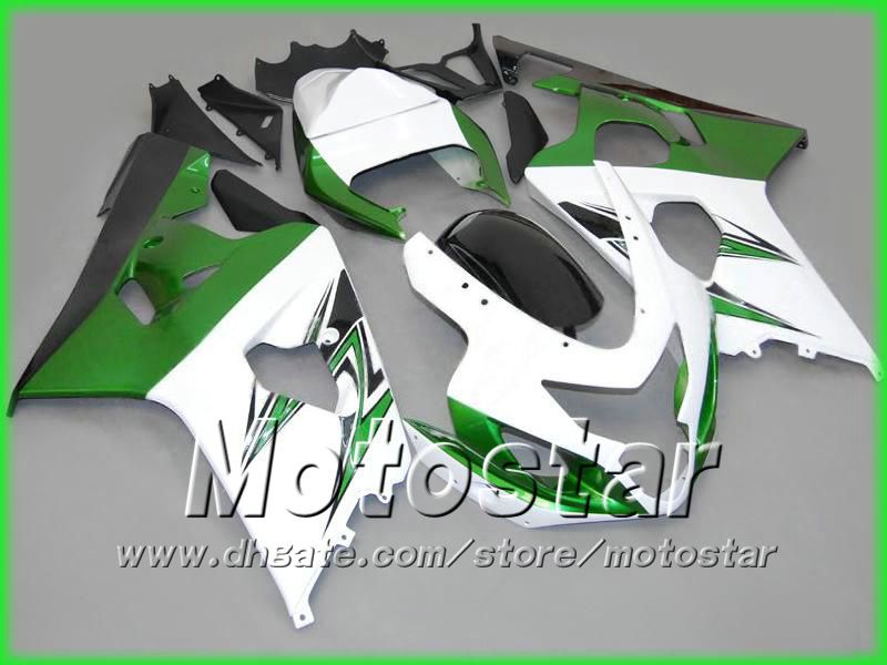 Green White Wishings dla Suzuki 2004 2005 GSXR 600 750 K4 GSXR600 GSXR750 04 05 R600 R750 Road Racing Wallmarket Fairing