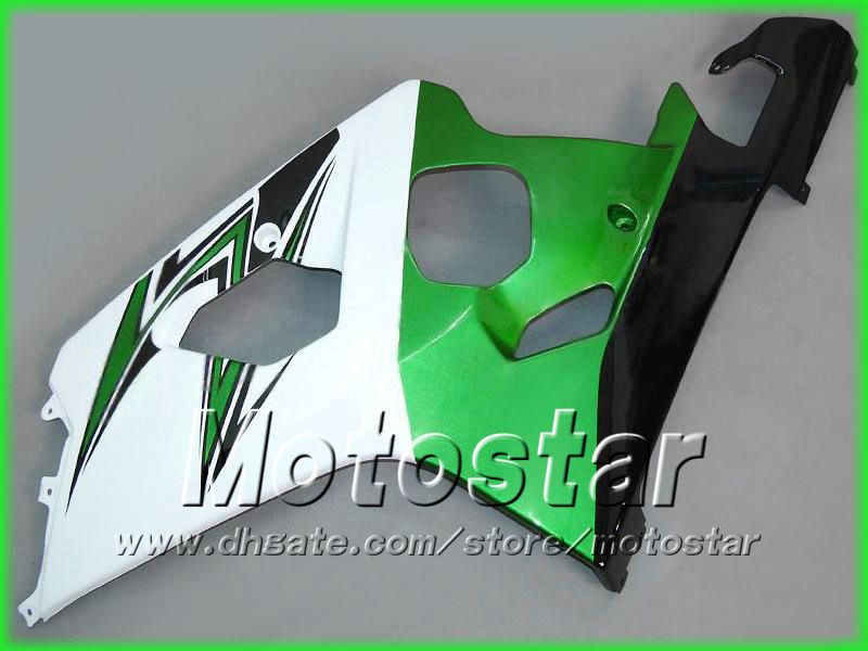 Green White Wishings dla Suzuki 2004 2005 GSXR 600 750 K4 GSXR600 GSXR750 04 05 R600 R750 Road Racing Wallmarket Fairing