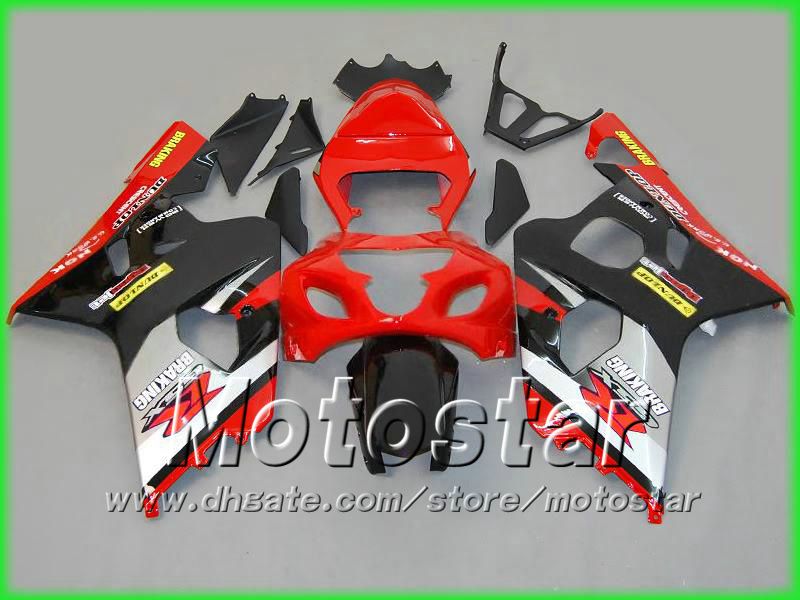 

Red black silver fairing kit FOR GSXR 600 750 2004 2005 K4 GSXR600 GSXR750 04 05 R600 R750 bodywork, Multi-color