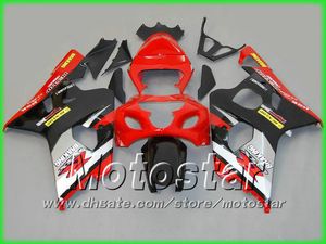 Red Black Silver Fairing Kit för GSXR 600 750 2004 2005 K4 GSXR600 GSXR750 04 05 R600 R750 BODYWORK