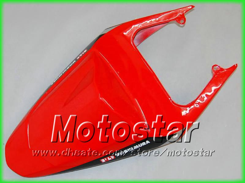 طقم ريد سوداء للفضة للفضة لـ GSXR 600 750 2004 2005 K4 GSXR600 GSXR750 04 05 R600 R750 Bodywork