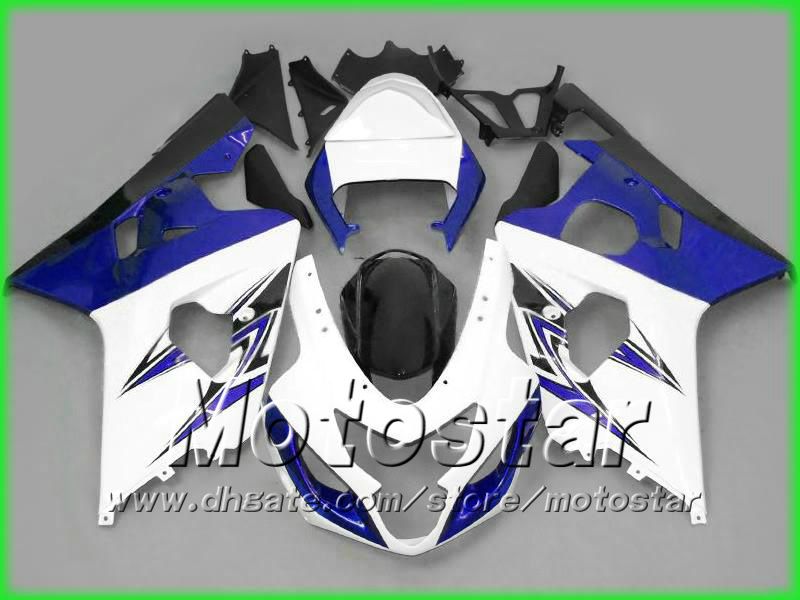 Blue white fairings bodywork kit FOR SUZUKI 2004 2005 GSXR 600 750 K4 GSXR600 GSXR750 04 05 R600 R750 body repair ABS fairings