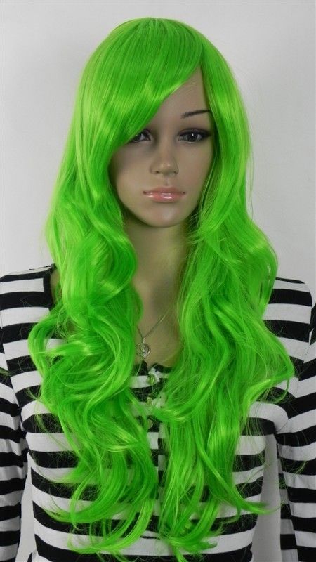 curly green wigs