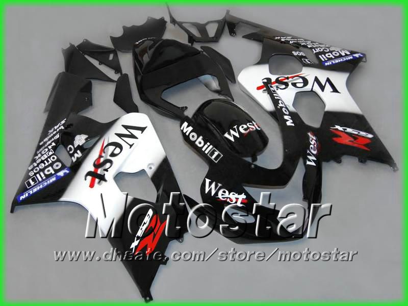 West ABS Bodywork Fairing Kit för Suzuki GSXR 600 750 K4 2004 2005 GSXR600 GSXR750 04-05 R600 R750