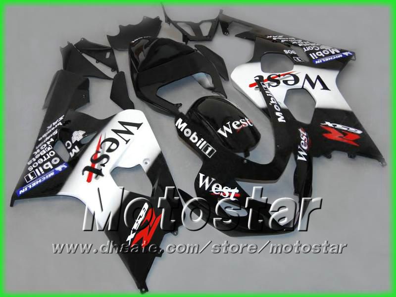 WEST ABS-Karosserieverkleidungsset für Suzuki GSXR 600 750 K4 2004 2005 GSXR600 GSXR750 04-05 R600 R750