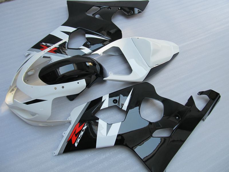 5 geschenke schwarz weiß vollverkleidung kit für suzuki gsxr 600 750 k4 2004 2005 gsxr600 gsxr750 04 05 r600 r750 2004-2005