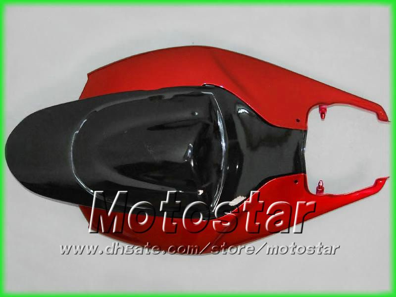 Moulage par injection 100% fit Kit de carrosserie de carénage noir + rouge POUR GSXR 600 750 K6 GSXR600 GSXR750 06 07 R600 R750 2006 2007 + Pare-brise