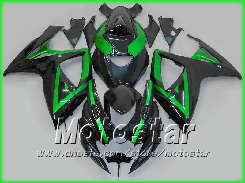 Carene moto nero verde suzuki 2006 2007 GSXR 600 750 K6 GSXR600 GSXR750 06 07 R600 R750 2006-2007 kit carenatura completa