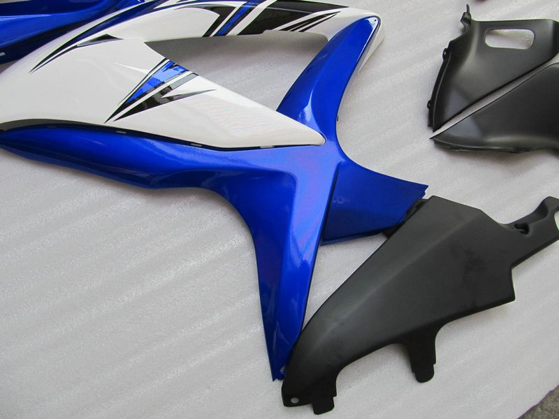 5 cadeaux carénages personnalisés bleu blanc pour Suzuki GSXR 600 750 2008 2009 K8 GSXR600 GSXR750 08 09 10 GSX-R750 GSX-R600 kit