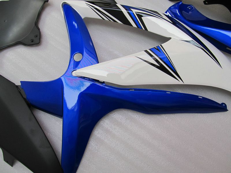 5 Geschenke Blue White Custom Fearings für Suzuki GSXR 600 750 2008 2009 K8 GSXR600 GSXR750 08 09 10 GSX-R750 GSX-R600 KIT