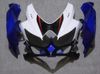 スズキのホワイトブルーABSフェアリングキットGSXR 600 750 2008 2009 K8 GSXR600 GSXR750 08 09 10 GSX-R750 GSX-R600オートバイフェアリングセットセット