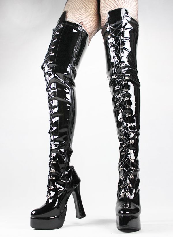 long black leather ladies boots