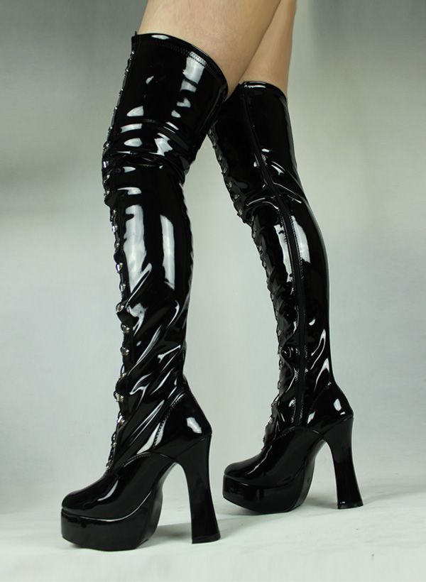 long black leather ladies boots
