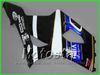 Gratis fartyg White Blue Viru Motorcykelmässa för Suzuki 2003 2004 GSX-R1000 K3 GSXR1000 GSXR 1000 03 04 FAIRINGS