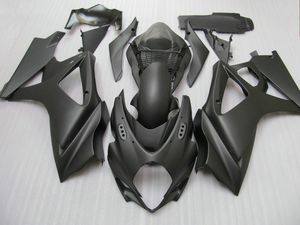 GSX-R1000 K7 GSXR1000 2007 2008 GSXR 1000 07 08 +フロントガラス用のすべてのマットブラックフェアリングキット