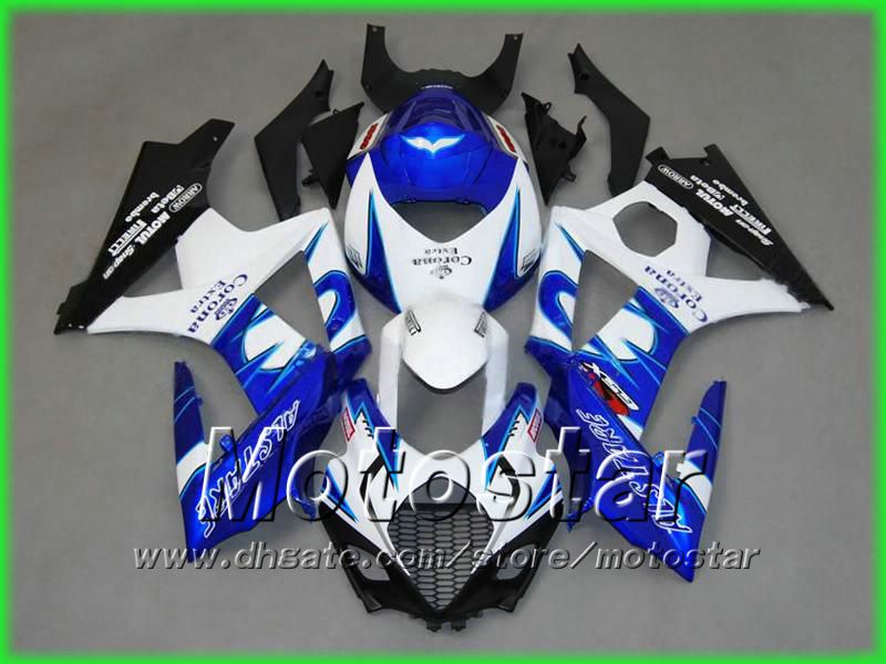 Blue White Alstare ABS Bodywork Обтекание для Suzuki GSX-R1000 K7 GSX1000 2007 2008 GSXR 1000 07 08 Обладание кузова