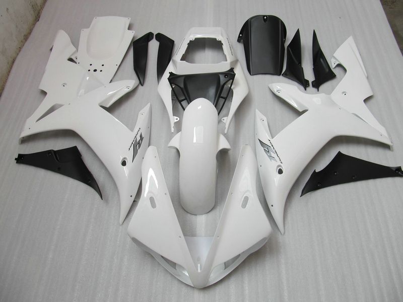 هيكل الدراجات النارية البيضاء لـ YZF R1 2002 2003 YZFR1 02 03 YZF-R1 Full Fairing Kit + Windshield