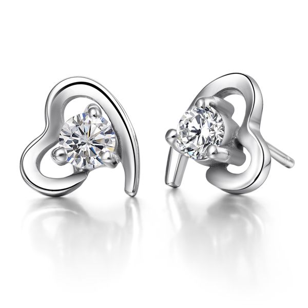 2018 925 Silver Jewelry Hearts Earrings Swiss Diamond Earrings The ...