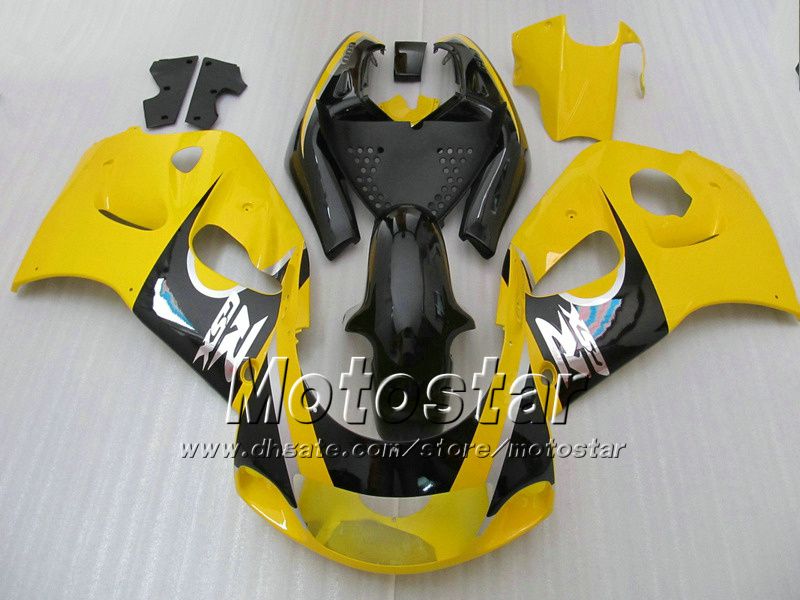 Żółty Czarny Zestaw Forsuzuki GSXR600 GSXR750 SRAD WŁAŚCICENIA 1996 1997 1998 1999 2000 GSXR 600 750 96 97 98 99 00