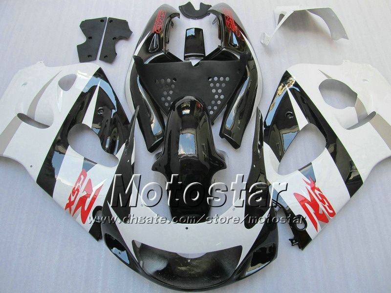 Zwart wit kuip kit VOOR SUZUKI GSXR600 GSXR750 1996-2000 SRAD stroomlijnkappen GSXR 600 750 96 97 98 99 00 GSX-R600 custom stroomlijnkappen