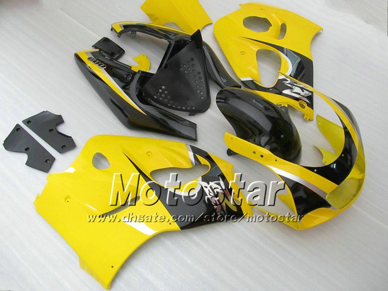 Żółty Czarny Zestaw Forsuzuki GSXR600 GSXR750 SRAD WŁAŚCICENIA 1996 1997 1998 1999 2000 GSXR 600 750 96 97 98 99 00