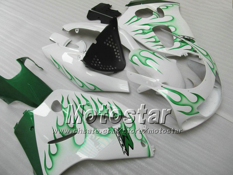 Zestaw owiewki Green Flames dla Suzuki GSXR 600 750 1996 1997 1998 1999 2000 GSXR 600 96-00 GSX-R750 Srad Fairings GSX-R600 96-00