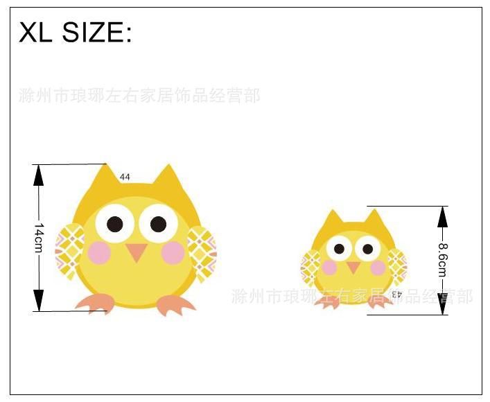Large Size Cartoon Owl Family Wall Sticker Tree Peel & Stick Living