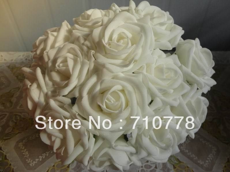 200 sztuk 9Color Dostępny kwiat Bukiet ślubny Sztuczny Róża Jedwab Fake Flower Pe Foam Wedding Worek