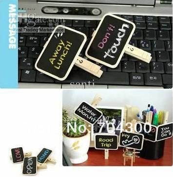 Wedding Party Decorations Canddy Tag Price Tag Food Mark Mini Clip Peg Wooden Small Blackboard Chalkboard KD1