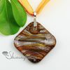 square silver foil glitter with lines handmade lampwork murano glass necklaces pendants Cheap china fashion jewelry Mup1922YHU5