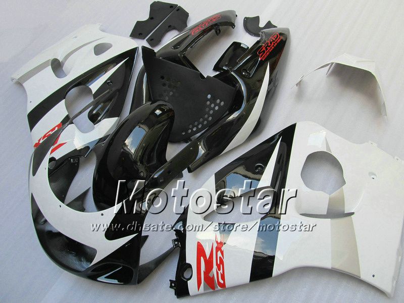 Black white fairing kit FOR SUZUKI GSXR600 GSXR750 1996 - 2000 SRAD fairings GSXR 600 750 96 97 98 99 00 GSX-R600 custom fairings