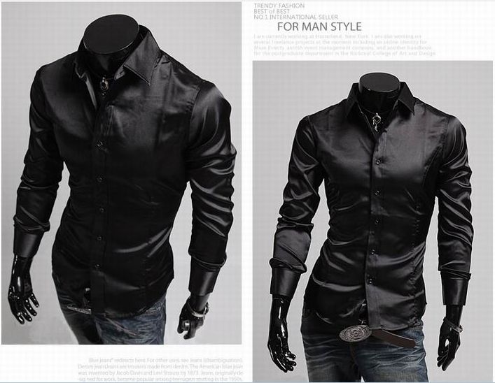 black shining formal shirt