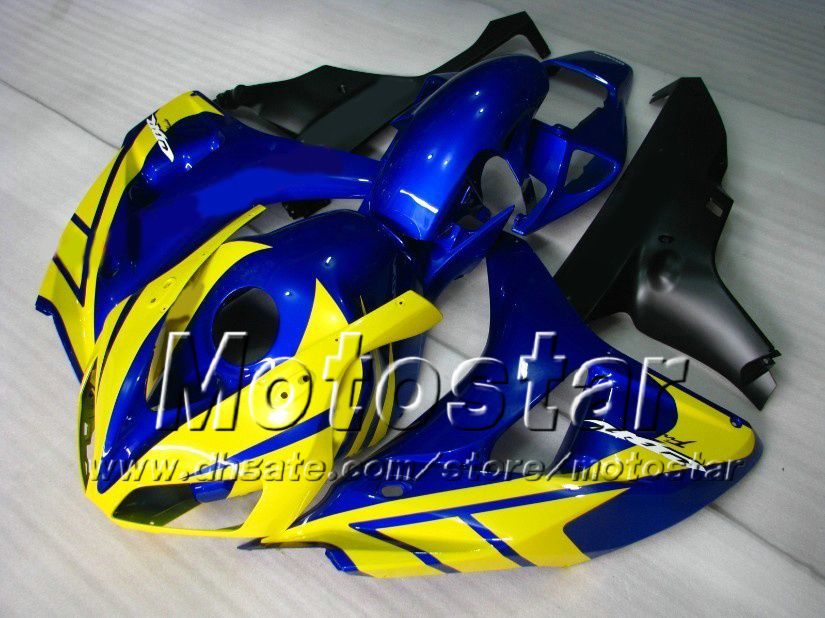 7Gifts kit fairing fairing kit لهوندا CBR1000RR 06 07 CBR 1000RR 2006 2007 fairings أزرق أصفر لامع تعيين ad59