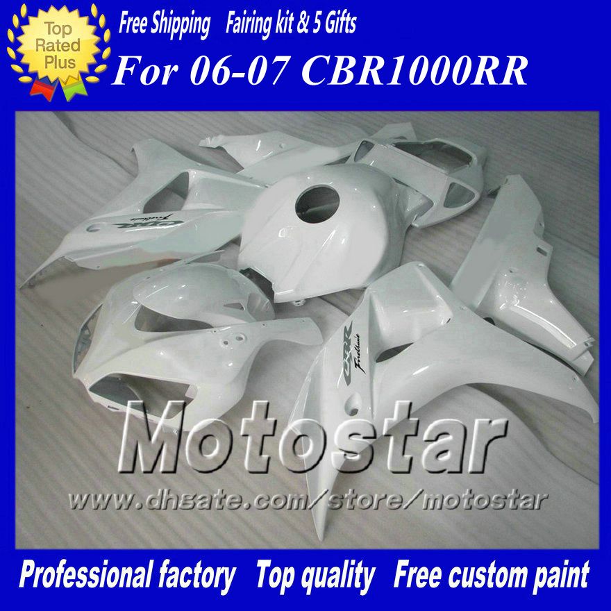 

7 Gifts motorcycle fairing injection molding for HONDA CBR1000RR 06 07 CBR 1000RR 2006 2007 glossy white fairings set ad74, Same as picture