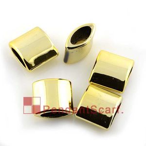 Wholesale jewelry findings free shipping resale online - 50PCS Hot Popular DIY Jewelry Necklace Scarf Findings Shine Golden Plastic CCB Slide Holding Tube Bails Charm AC0182B