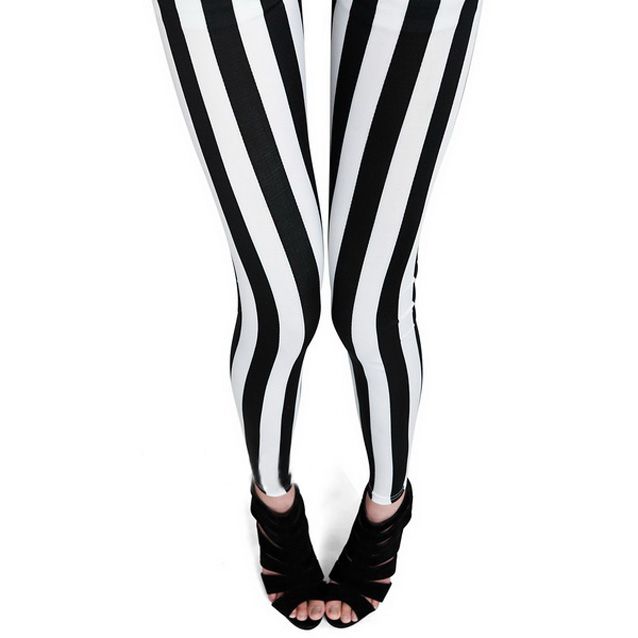 2021 S5q Black And White Vertical Stripes Zebra Skinny Slim Cotton
