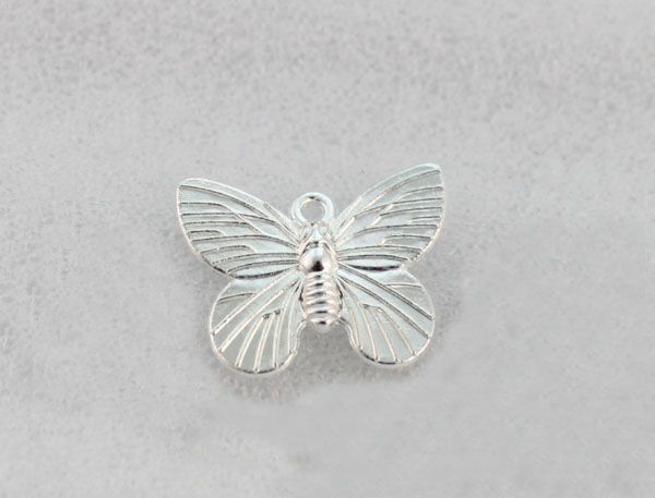 Plaque en argent brillant 19X15MM breloques papillon A1266SP