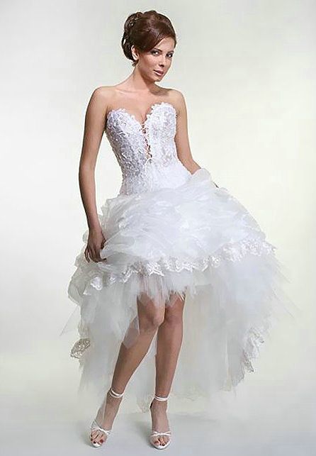 Short Front Long Back Beach Wedding Dresses 2013 Ball Gown Sweetheart ...