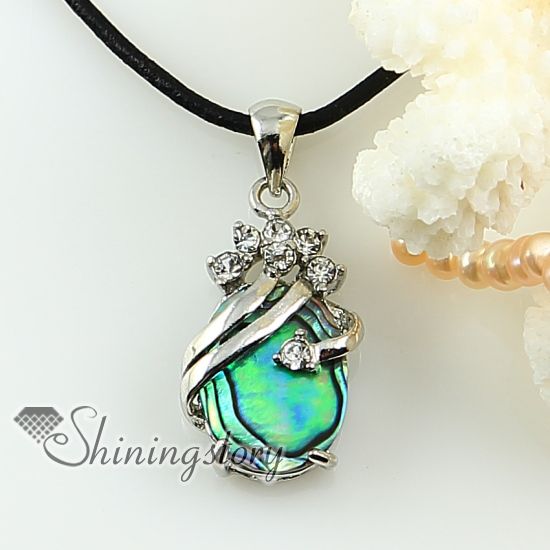 Oval Teardrop Rainbow Abalone Sea Shell Rhinestone Mother Of Pearl