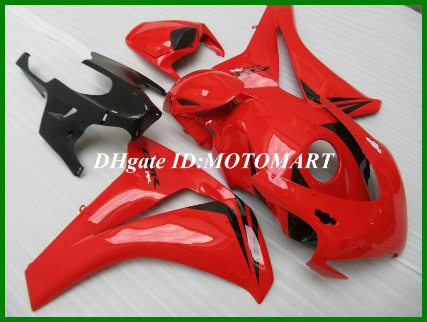 Kit carenatura rosso nero di prima qualità HONDA CBR1000R 08 09 CBR 1000RR 2008 2009 CBR 1000 RR Stampo iniezione Fairngs