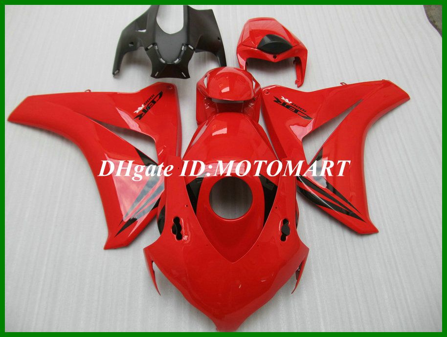 Kit carenatura rosso nero di prima qualità HONDA CBR1000R 08 09 CBR 1000RR 2008 2009 CBR 1000 RR Stampo iniezione Fairngs