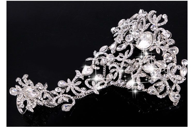 Bright Rhinestone Bridal Bracelets Luxury Shiny Diamond Stone Wristband ...