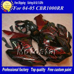 H1451 Red Flames Injection molding ABS Fairings for HONDA CBR1000RR 2004 2005 CBR1000 RR CBR 1000RR 04 05 full set fairing kit