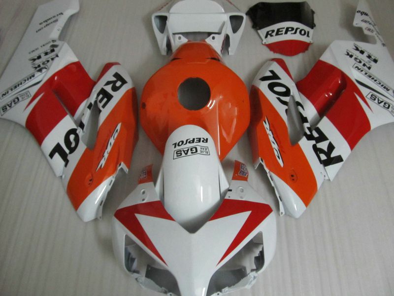 Bianco ornato rosso REPSOL Stampo ad iniezione Carenature ABS per HONDA CBR1000RR 2004 2005 CBR1000 RR CBR 1000RR 04 05 carenatura carrozzeria