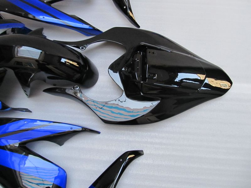 Black Blue Fairing för Yamaha 2004 2005 2006 R1 YZFR1 04 05 06 YZF-R1 Full Fairing Kit gratis gåva