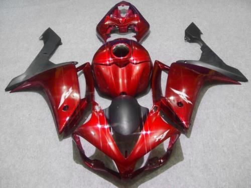 Kit completo de carenagem ABS vermelho brilhante para 2007 2008 YZF R1 YZFR1 07 08 YZF-R1 + Brinde