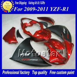 matte black red fairings for yamaha 2009 2010 2011 yzf r1 yzfr1 09 10 11 yzfr1 full fairing kit gift