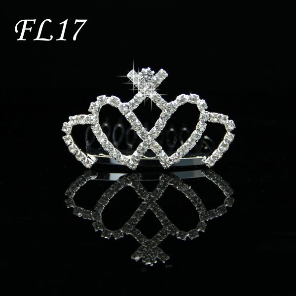 5PCS / Lot Crystal Glass Diamods Girl's Headpiece Wedding Hairpieces för Flower Girls In Wedding FL17