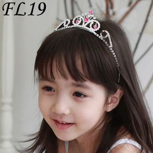 Nyheter Fashion Clear och Red Rhinestones Crown Flower Grils Headpiece Royal Crown Princess Crown FL19